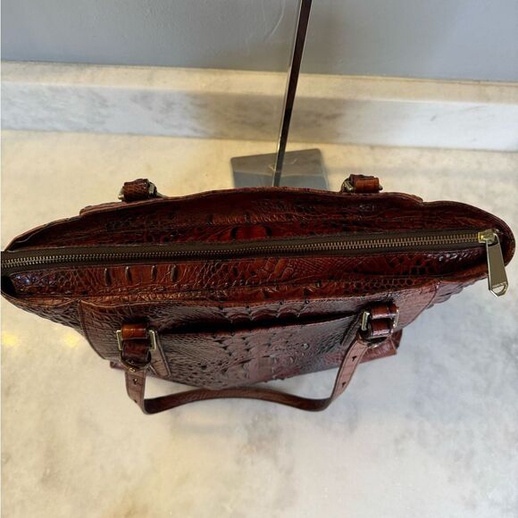 BRAHMIN PARIS PECAN MELBOURNE CROC EMBOSSED LEATHER - Picture 10 of 16